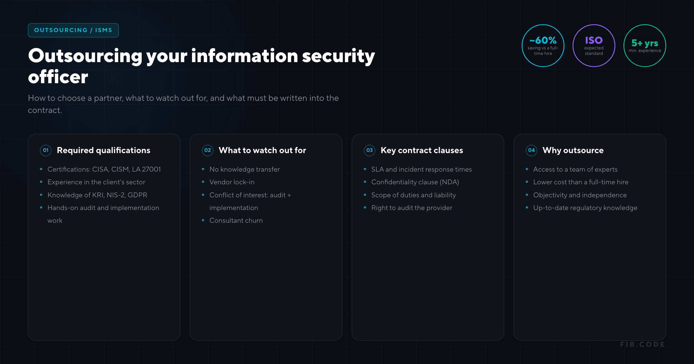 Outsourcing Your Information Security Officer - How to Protect Your Interests